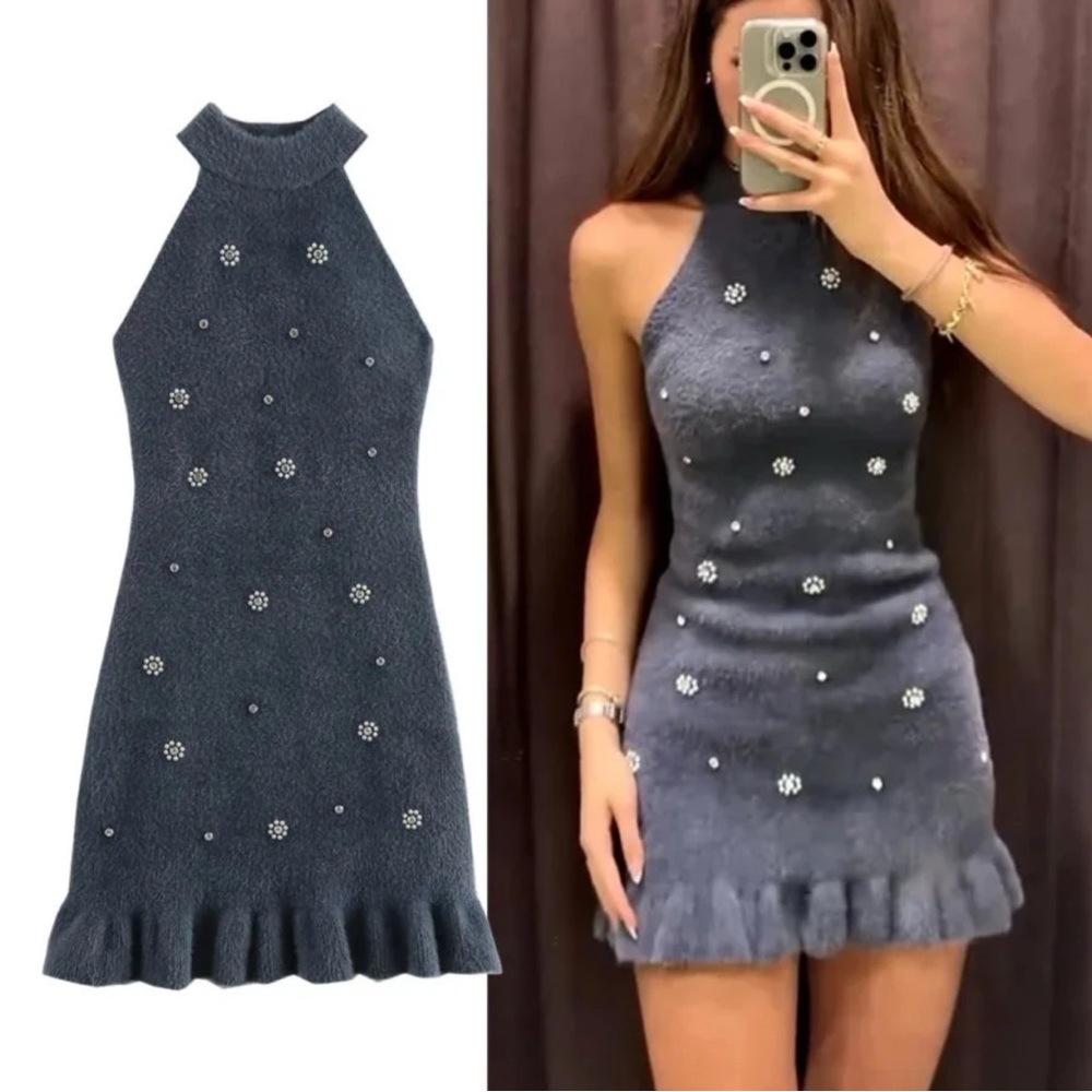 Zara Gray Sleeveless Dress 5063/840/922